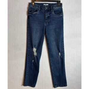 STS Blue Cameron Ultra High Waist Button Fly Straight Leg Jeans Distressed Sz 27
